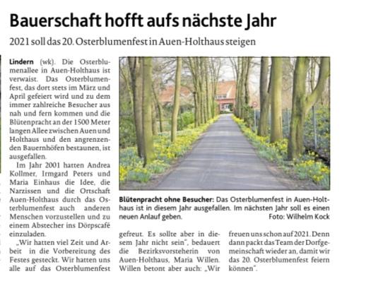 Bauernschaft hofft aufs nchste Jahr